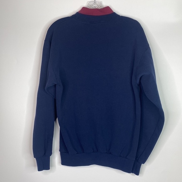 VTG J. Macinally Country Cat Catnnip Navy Blue Turtleneck Sweatshirt Size Medium - Picture 2 of 6